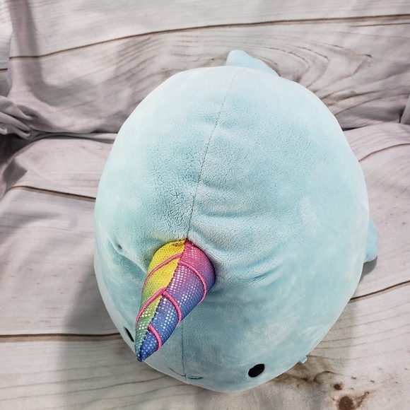 Squishmallows Blue Narwhal Whale Rainbow Horn Plush Toy 17 Inch 2019 - Picture 2 of 11
